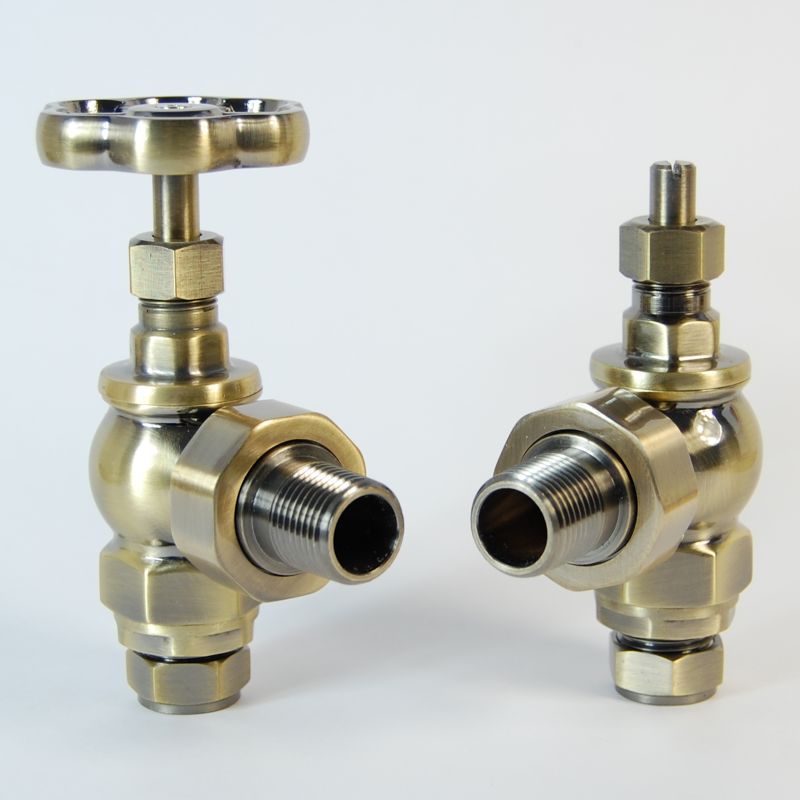 Plumbers Choice Rosa Angled Traditional Manual Radiator Valves