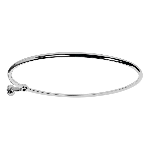 Plumbers Choice Traditional Round Chrome 850mm Shower Curtain Rail With One Wall Stay