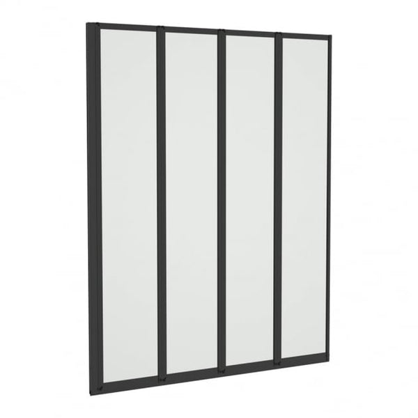 K-Vit Aqualux 4 Fold Bath Screen Black