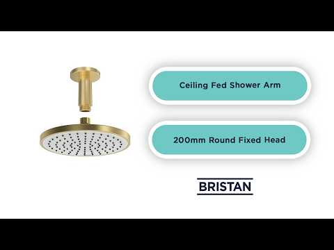 Bristan - Fixed Round ABS Shower Head 200mm - Brushed Brass