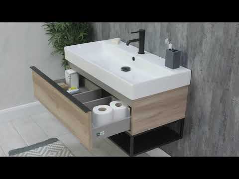 Hib - Aeon Washbasin Unit (with shelf) - Matt Anthracite