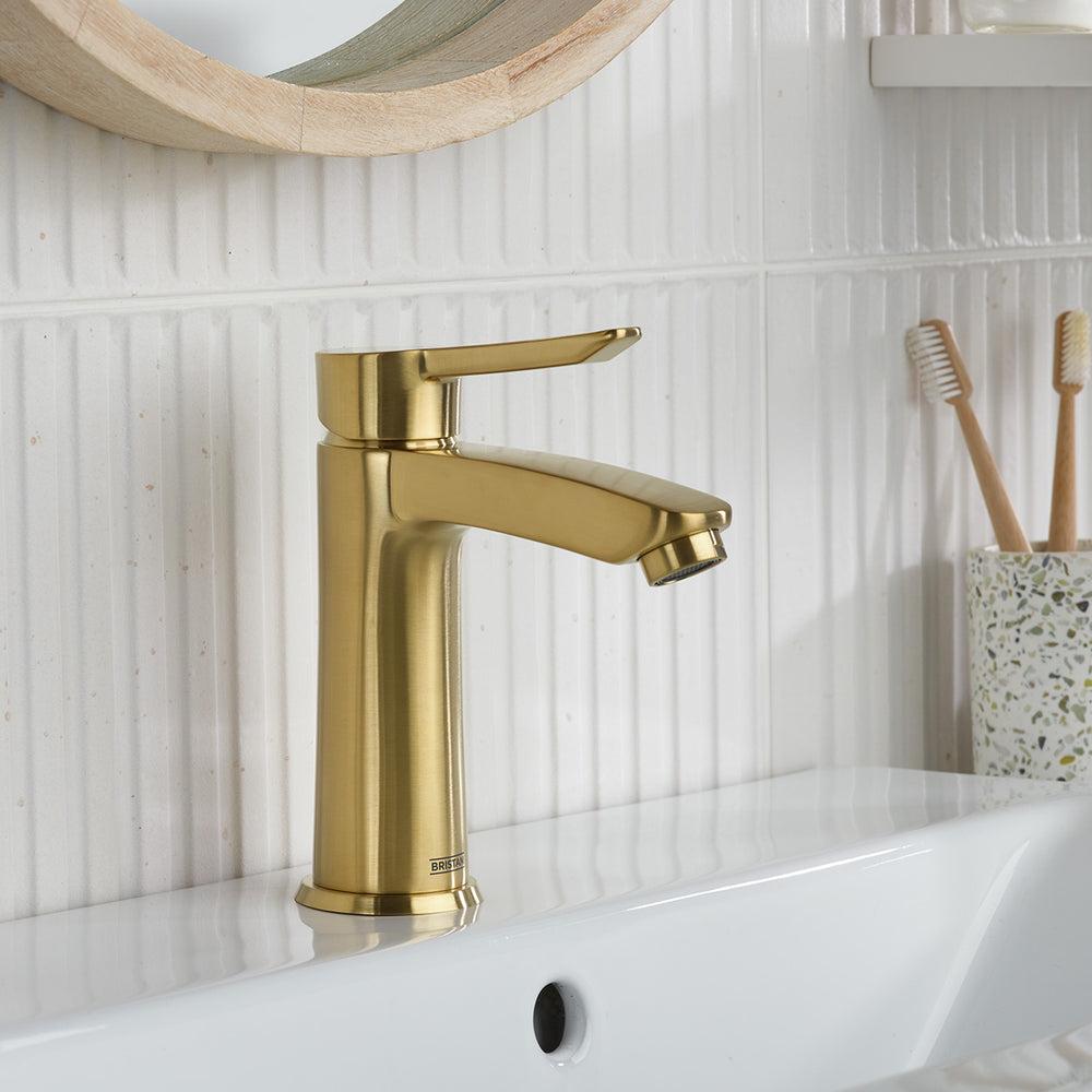 Bristan - Apelo Eco Start Basin Mixer with Clicker Waste - Brushed Brass