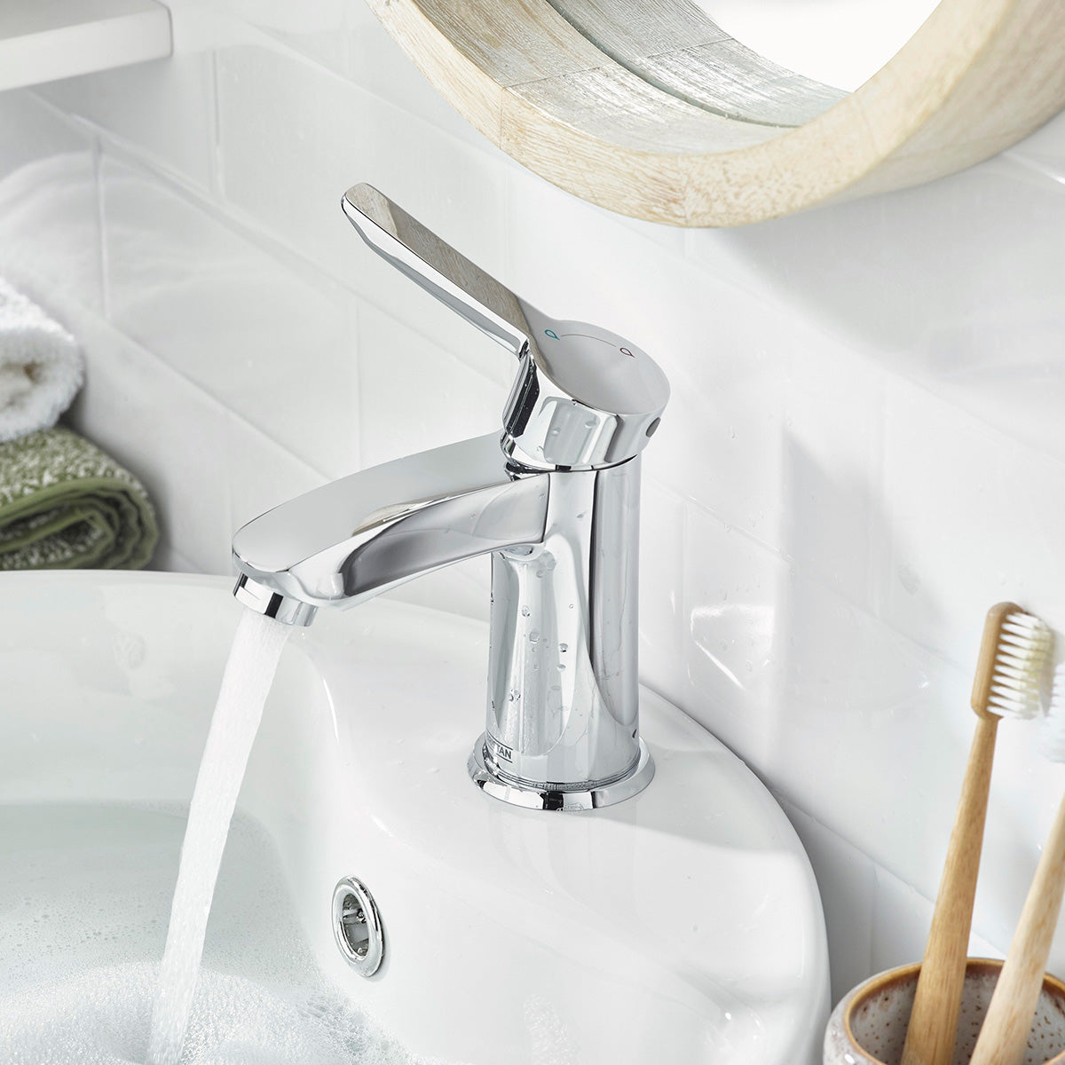 Bristan - Apelo Eco start Small Basin Mixer with Clicker Waste