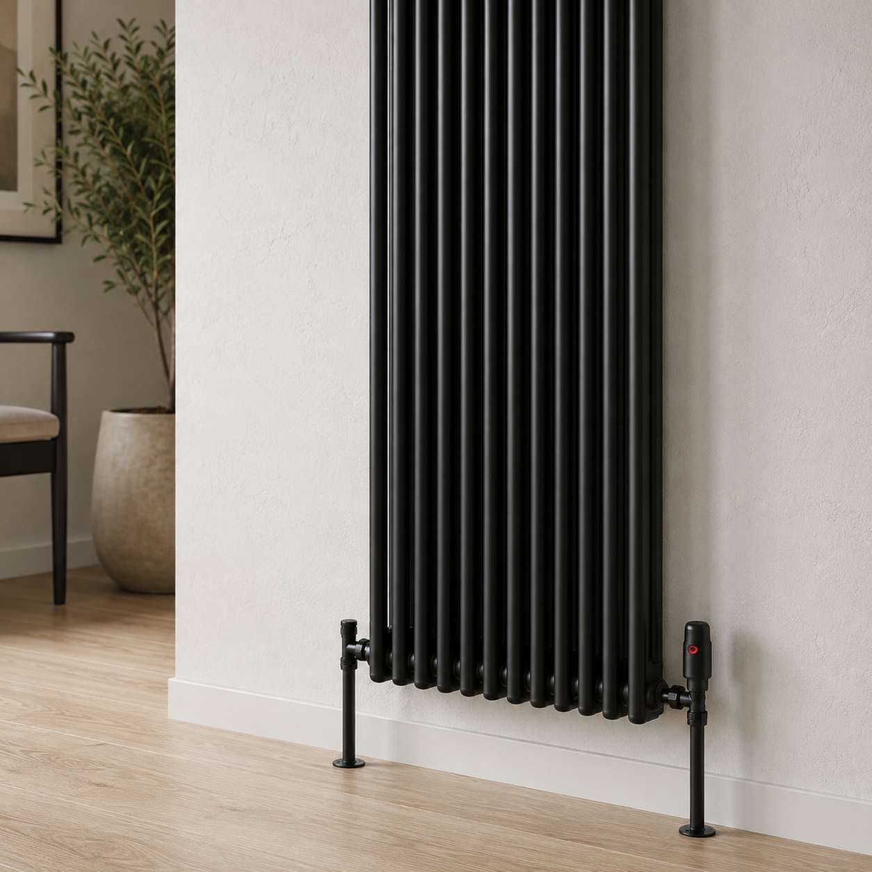 Traderad- Paragon 2&3 Vertical Column Radiator - Black