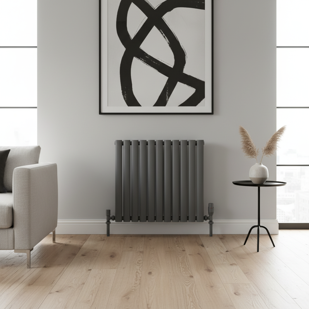 Traderad Elliptical Tube Steel Anthracite Horizontal – Tradeplumbing