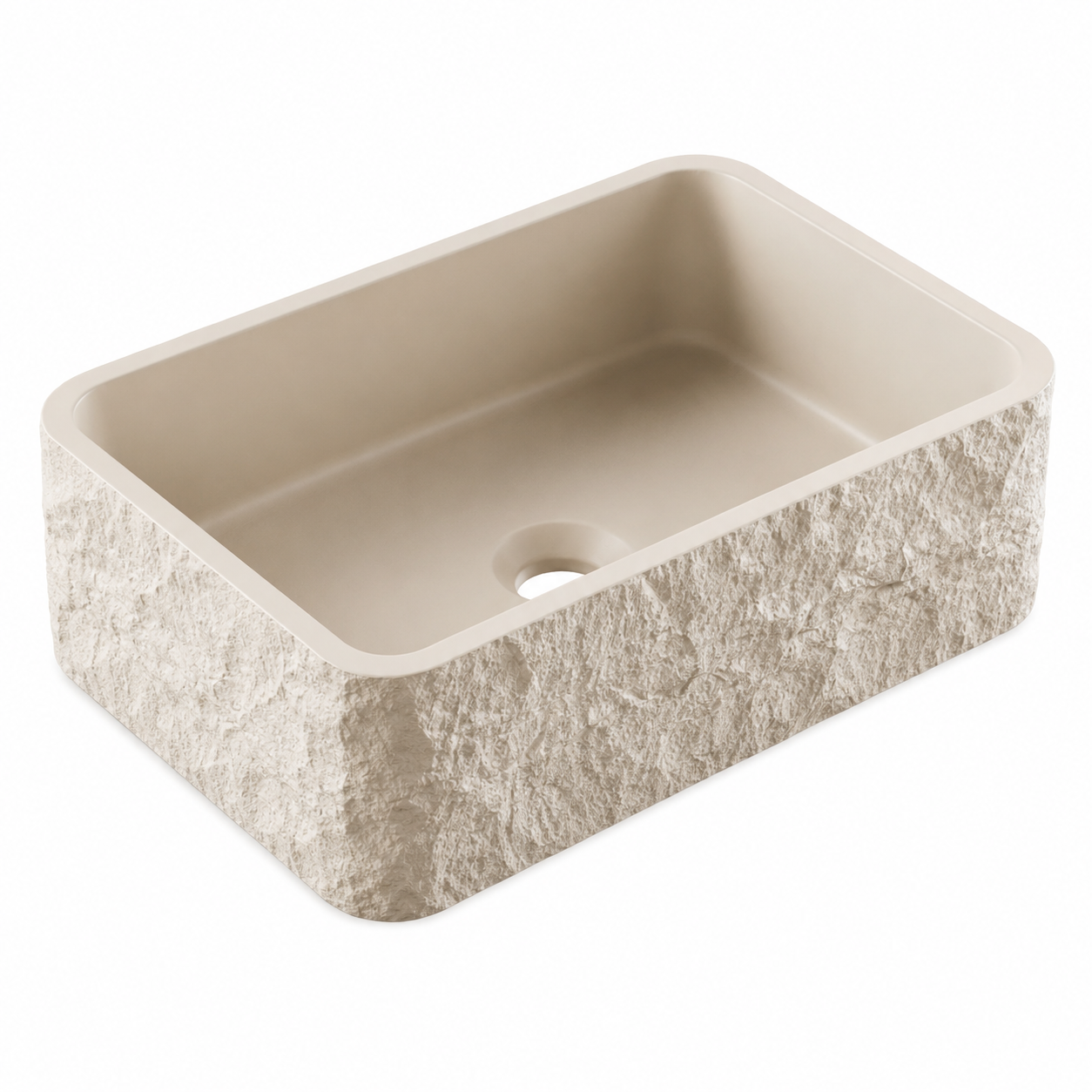 HIb - Petro Stone Effect Concrete Vessel Basin - Alabaster White