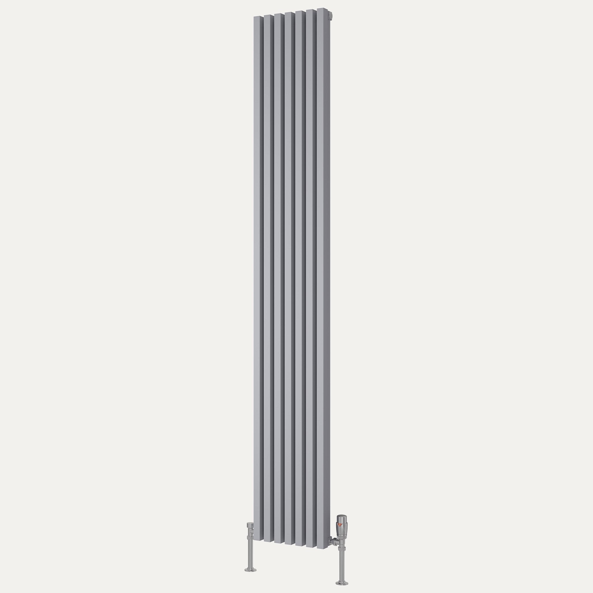 Reina Albano vertical aluminium radiator 1800mm x 270mm Silver