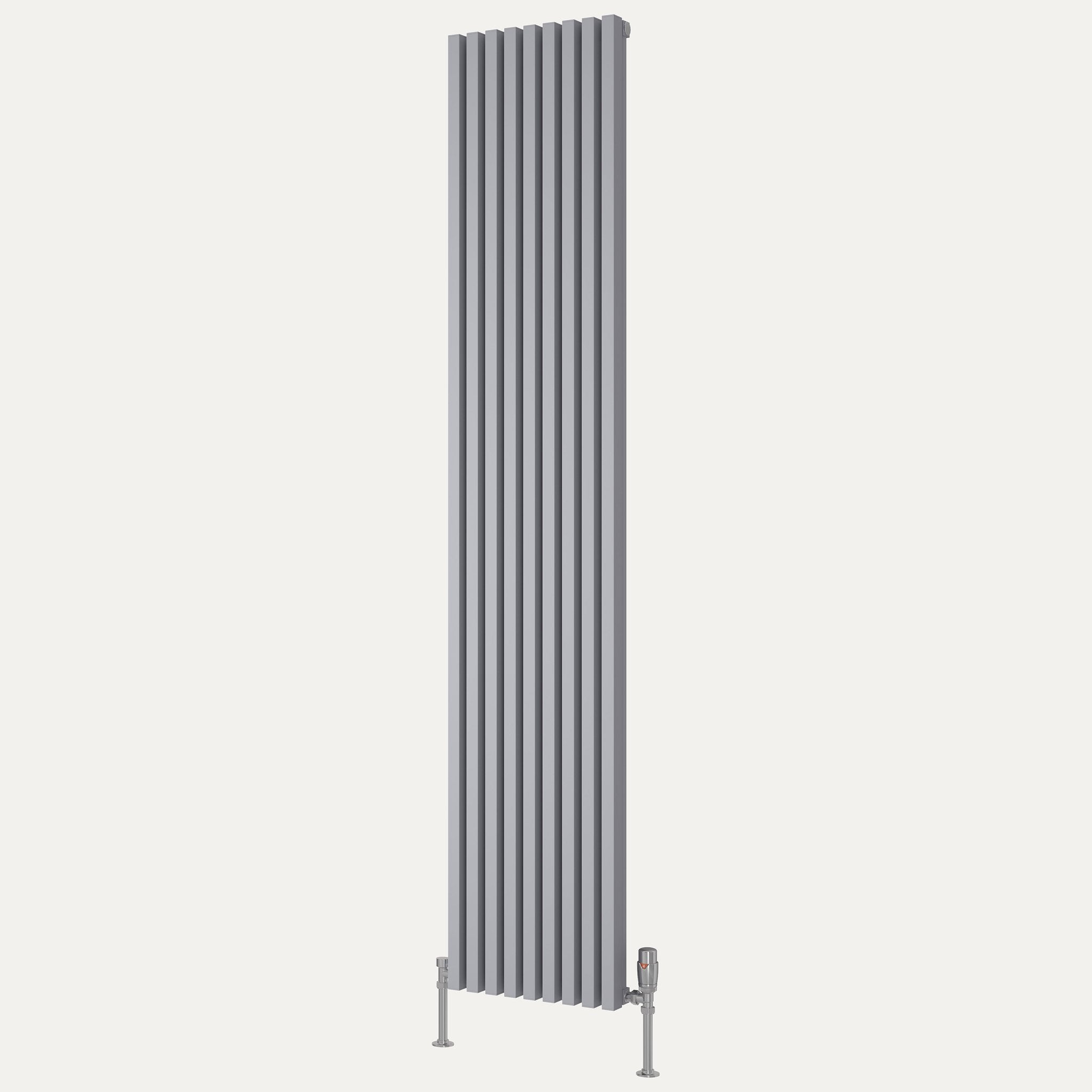 Reina Albano vertical aluminium radiator 1800mm x 350mm Silver