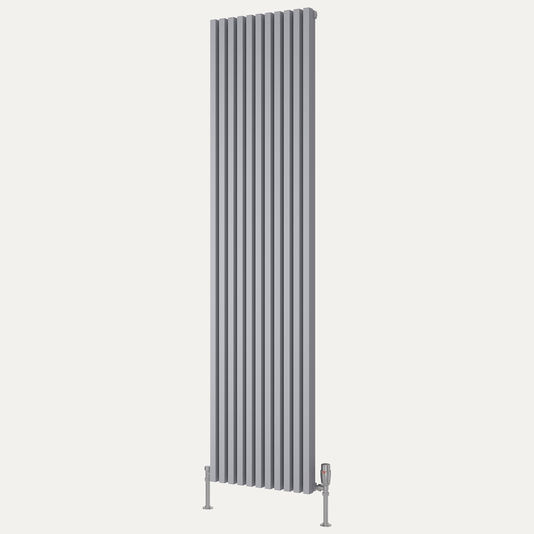 Reina Albano vertical aluminium radiator 1800mm x 430mm Silver