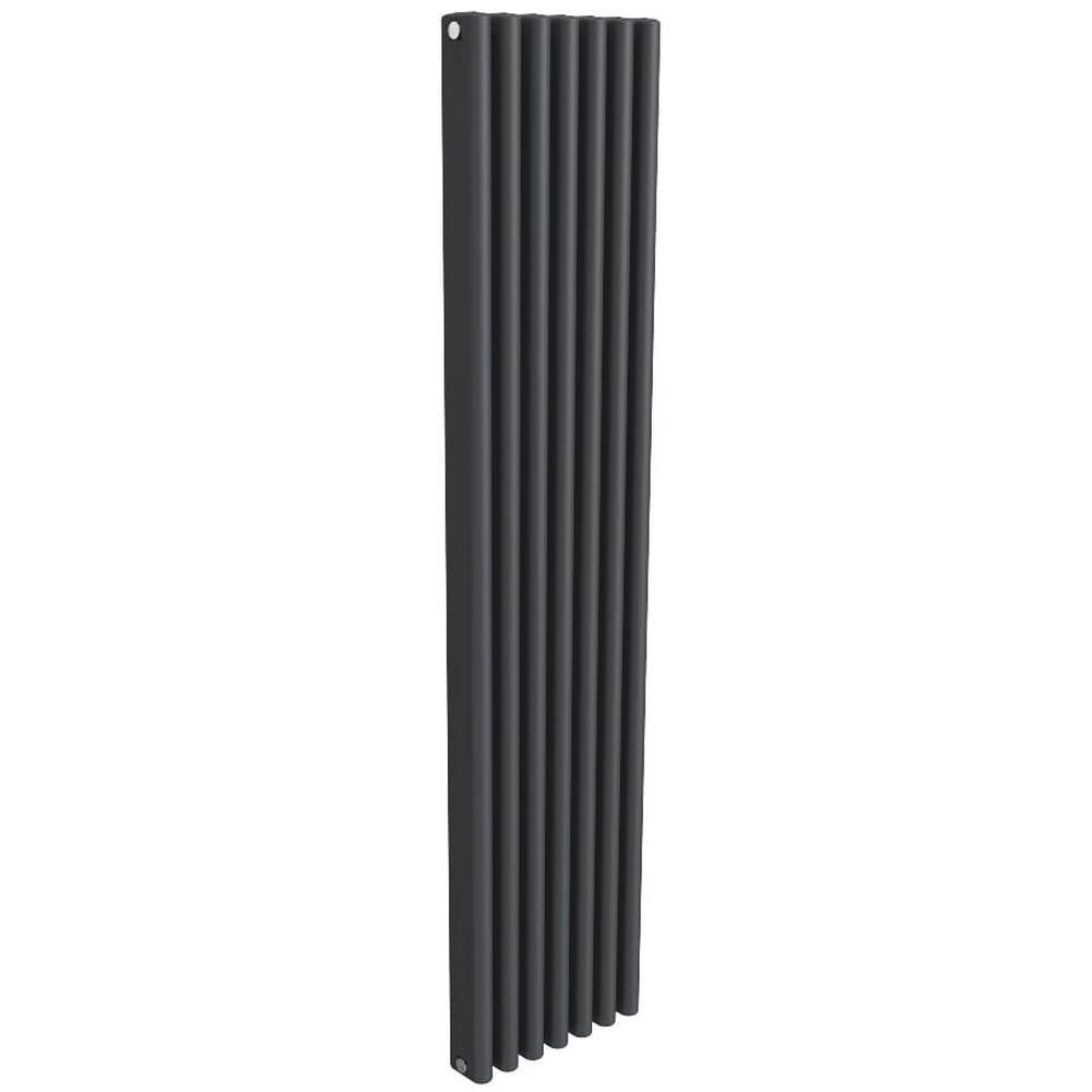 Reina Alco Anthracite Vertical Aluminium Radiator, 1800mm H x 400mm W - Central Heating