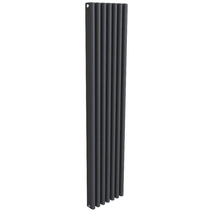 Reina Alco Anthracite Vertical Aluminium Radiator, 1800mm H x 400mm W - Central Heating