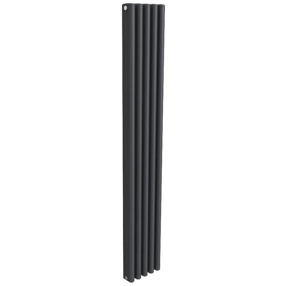 Reina Alco Anthracite Vertical Aluminium Radiator, 1800mm x 280mm - Central Heating