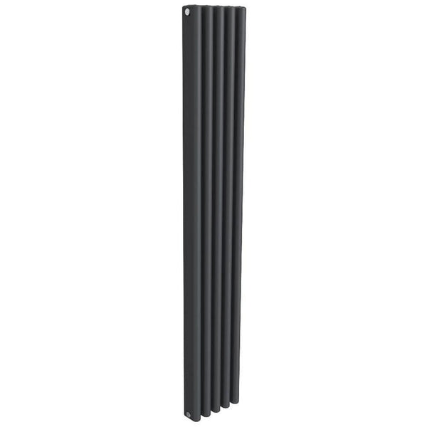 Reina Alco Anthracite Vertical Aluminium Radiator, 1800mm x 280mm - Central Heating