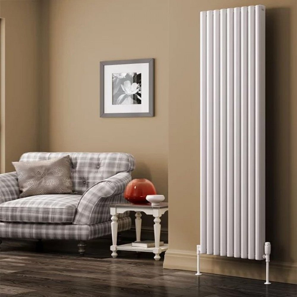 Reina Alco White Vertical Aluminium Radiator, 1800mm x 280mm - Central Heating
