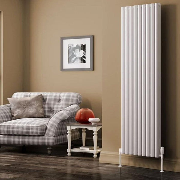 Reina Alco White Vertical Aluminium Radiator, 1800mm x 280mm - Central Heating