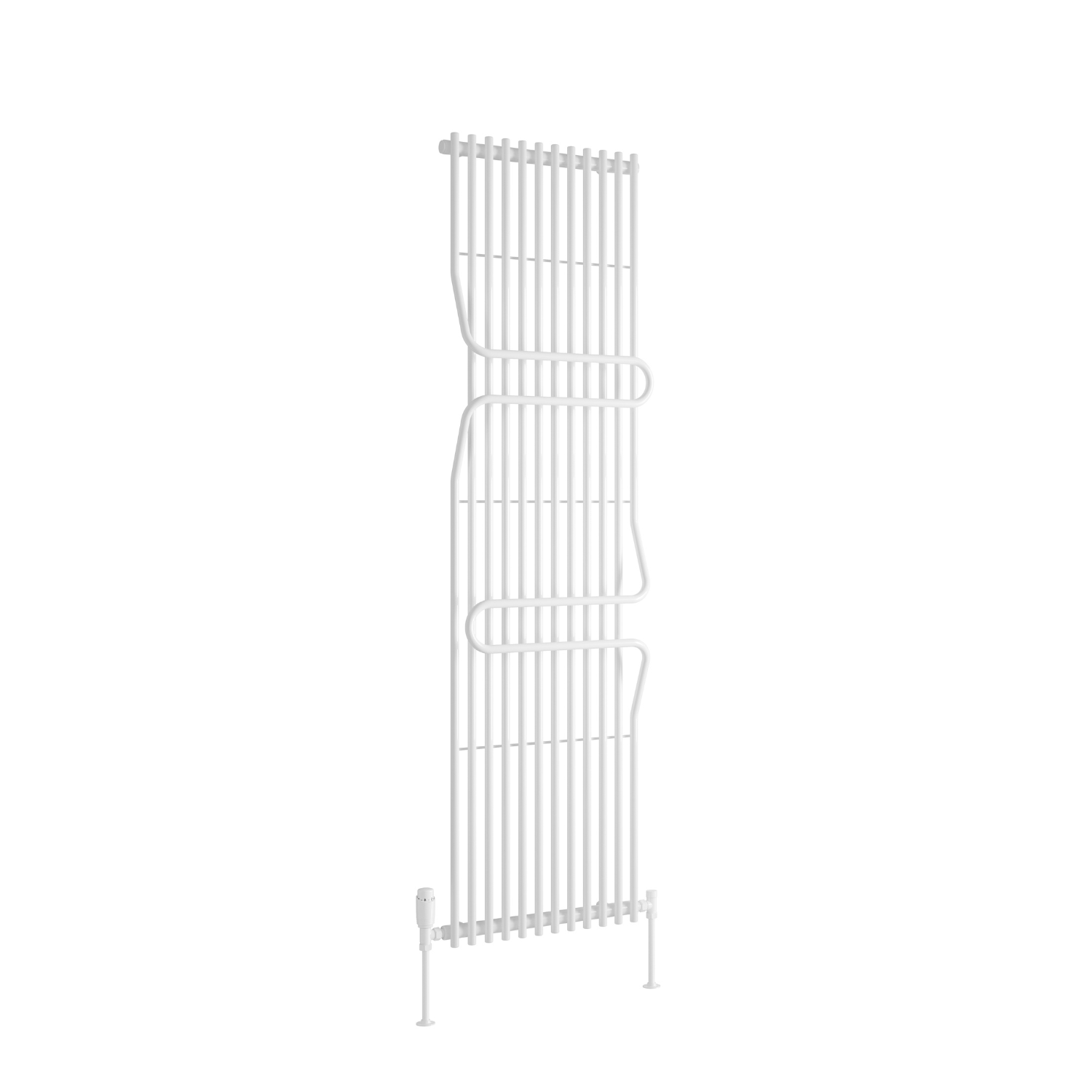 Reina Aletta Steel Vertical White Designer Heated Towel Rail Radiator Radiator - Central Heating