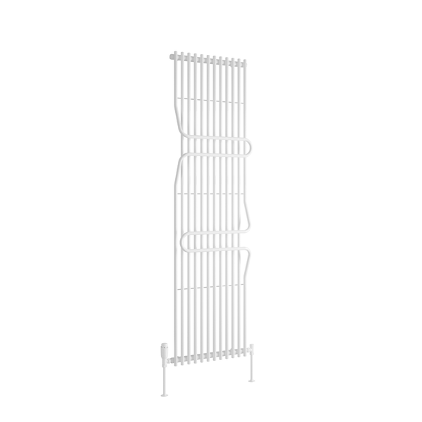 Reina Aletta Steel Vertical White Designer Heated Towel Rail Radiator Radiator - Central Heating