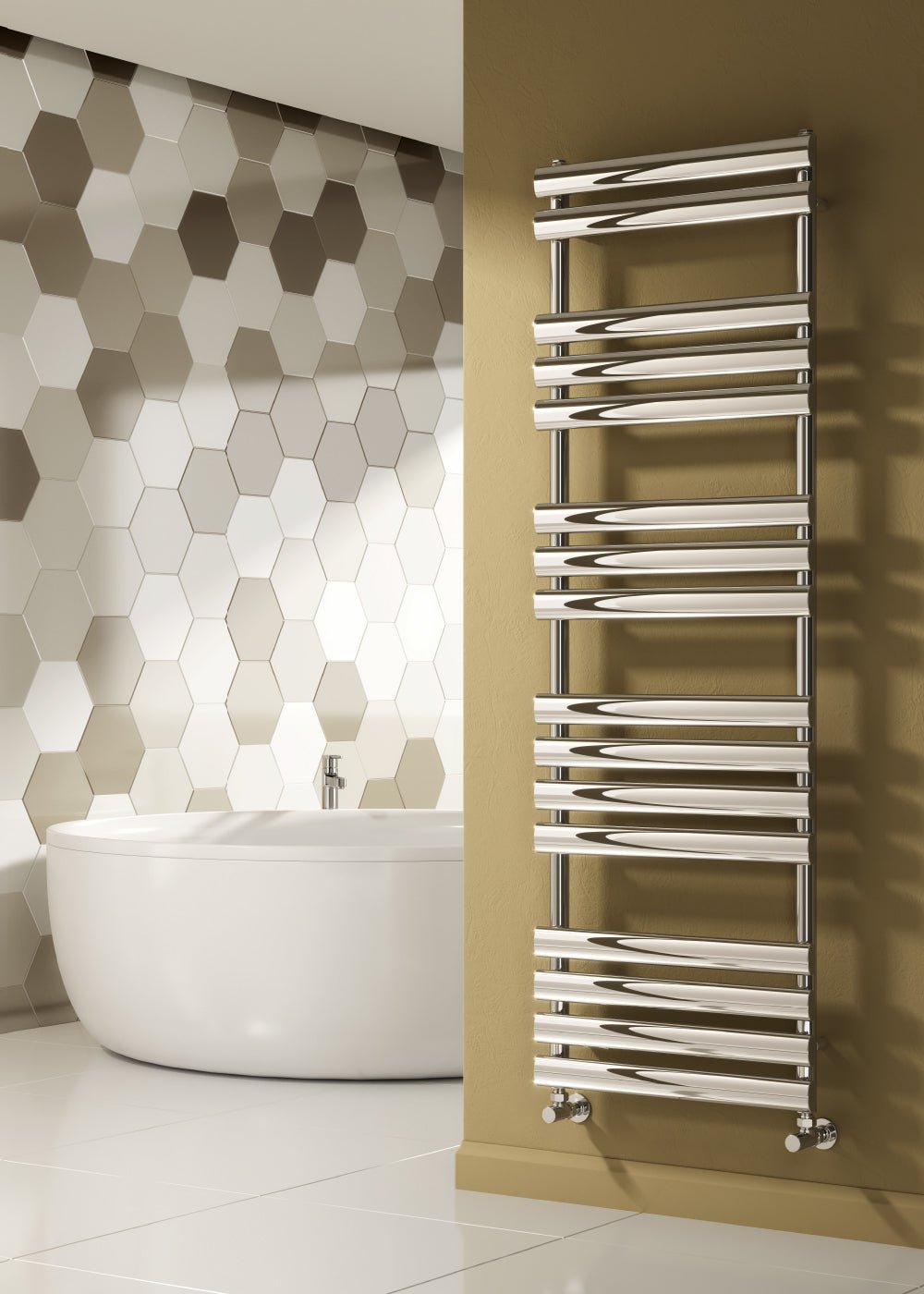 Reina Arbori Steel Chrome Heated Designer Towel Radiator