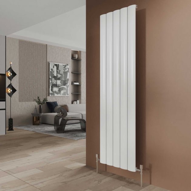 Reina Belva White Single/Double Vertical Aluminium Radiator, Central Heating
