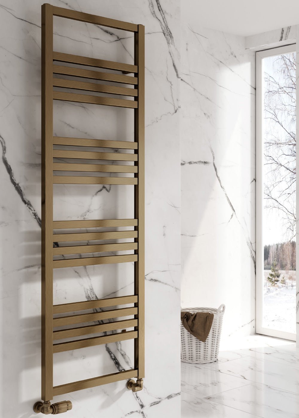 Reina Bolca Bronze Satin Aluminium Heated Towel Rail Radiator