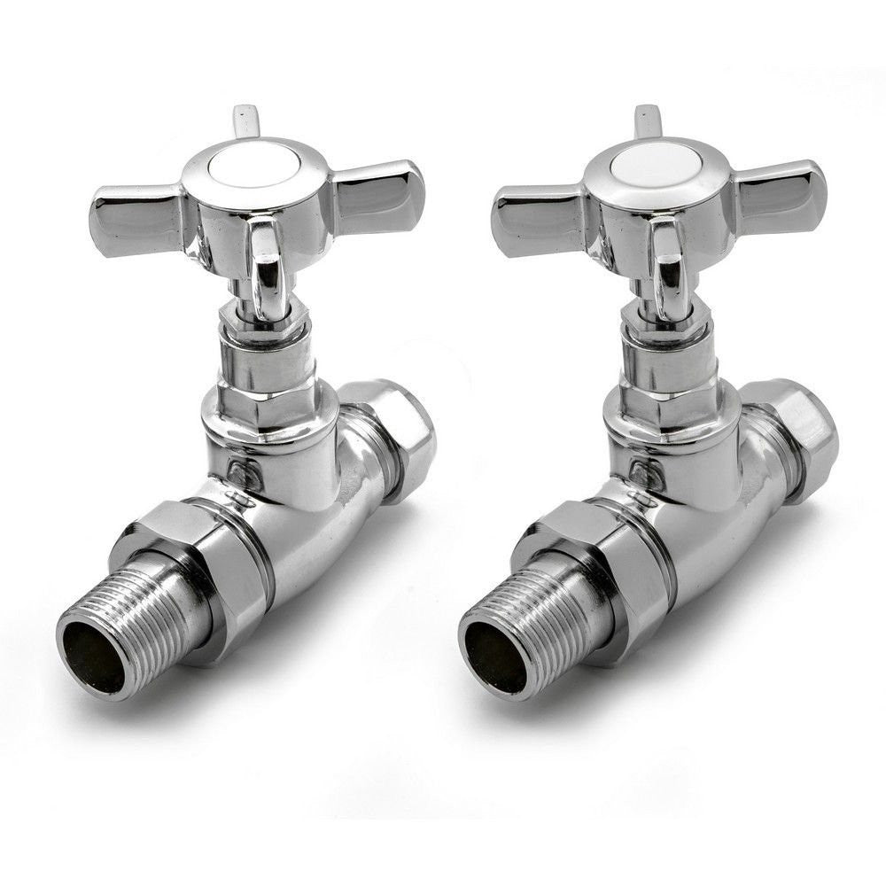 Reina Bronte Straight Steel Radiator & Towel Rail Valve Chrome