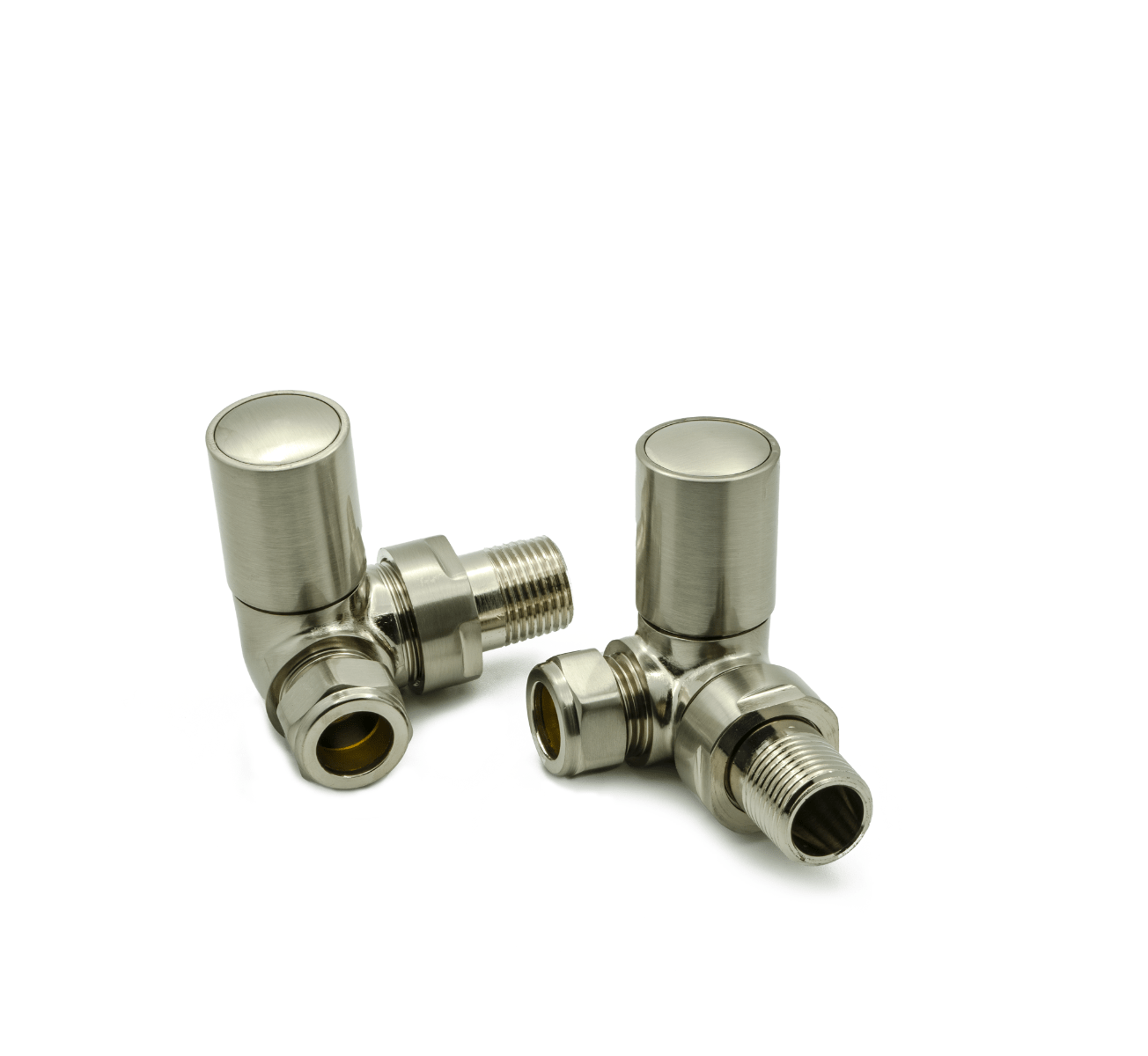 Reina Crova Corner Steel Radiator & Towel Rail Valve Brushed