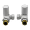 Reina - Crova Corner Steel Radiator & Towel Rail Valve - White