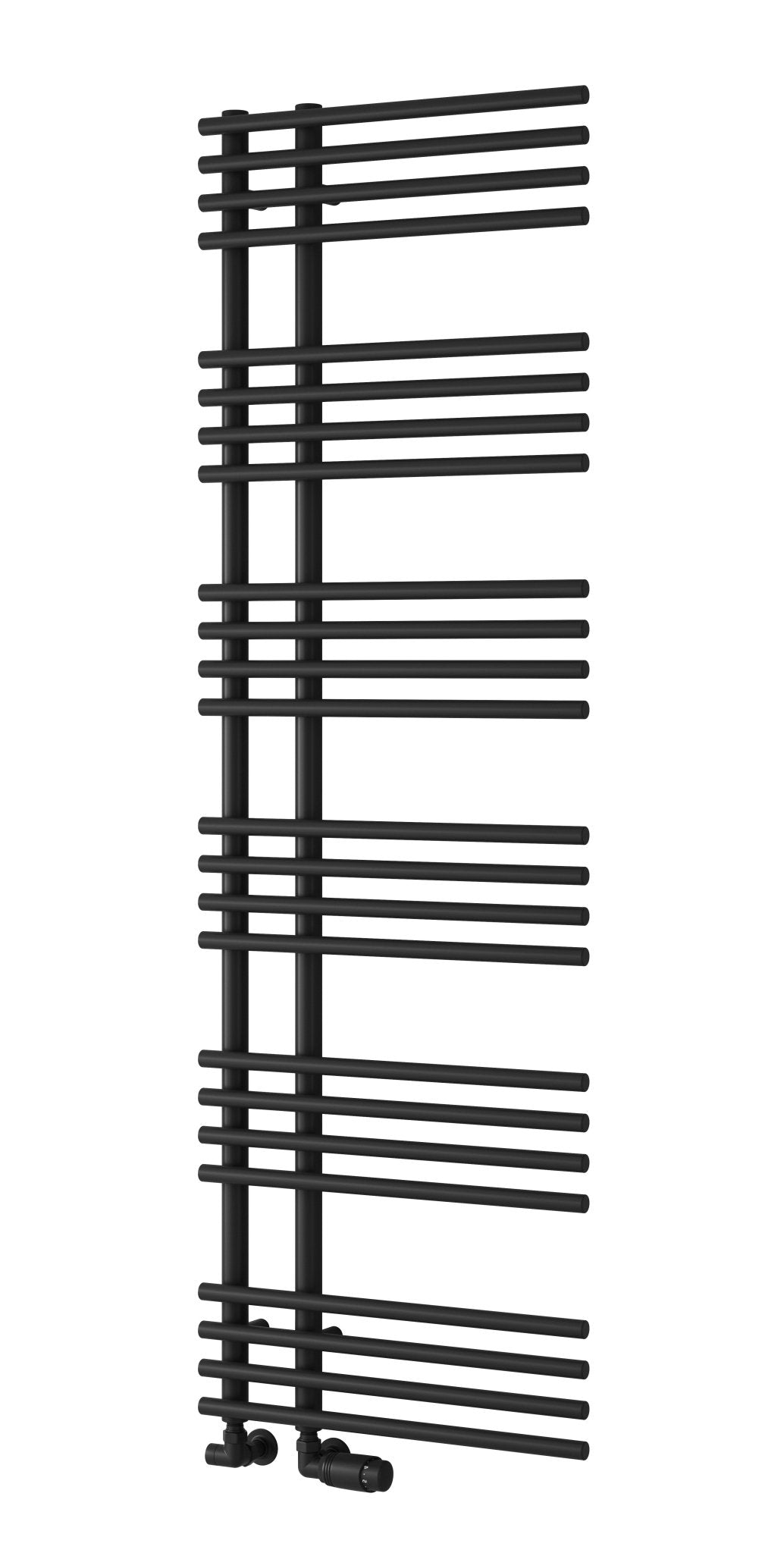 Reina Elisa Steel Chrome/Black Designer Heated Towel Rail Radiator