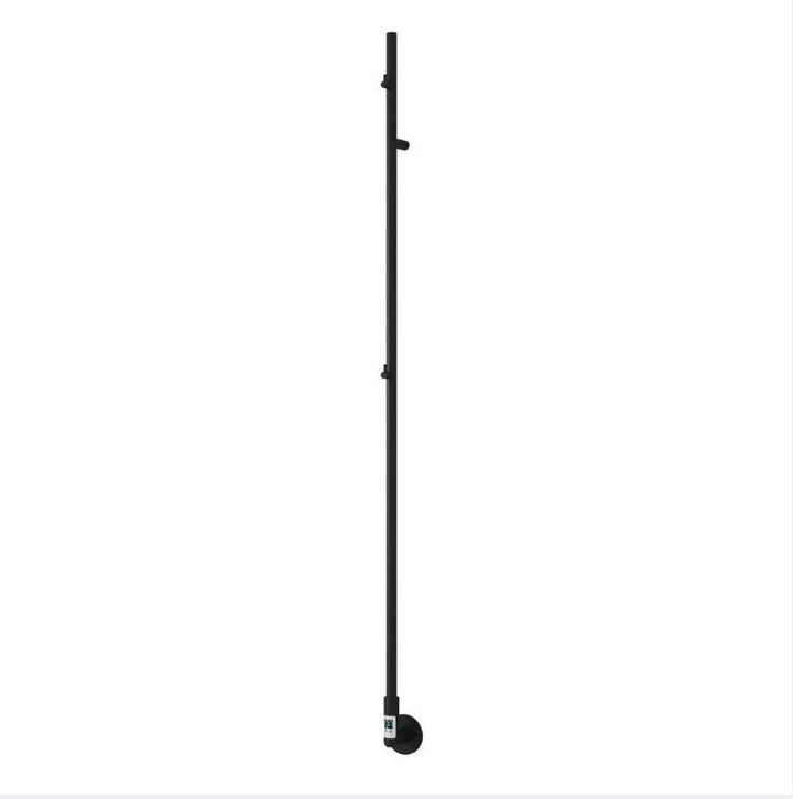 Reina Ines Matt Black Electric Towel Rail 1500mm H x 22mm W