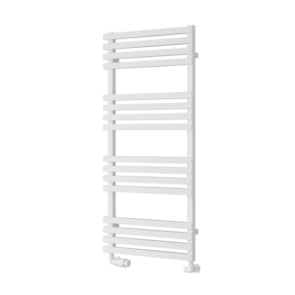 Reina Kale White Steel Straight Designer Heated Towel Rail Radiator