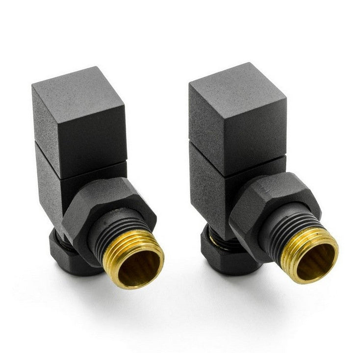 Reina Loge Angled Steel Radiator & Towel Rail Valve Anthracite