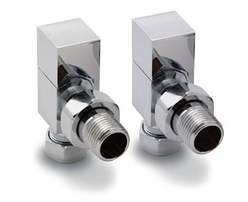 Reina Loge Angled Steel Radiator & Towel Rail Valve Chrome Polished