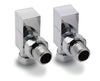 Reina - Loge Angled Steel Radiator & Towel Rail Valve - Polished Chrome