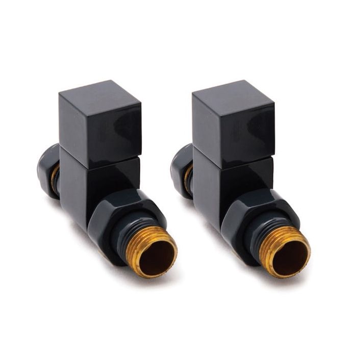 Reina Loge Straight Steel Radiator & Towel Rail Valve Anthracite