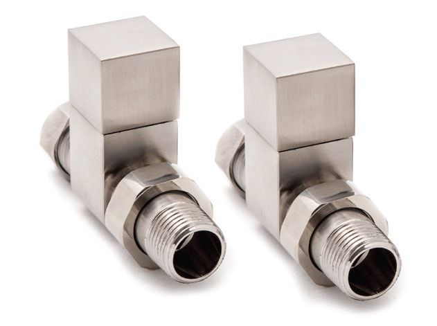 Reina Loge Straight Steel Radiator & Towel Rail Valve Chrome Brushed