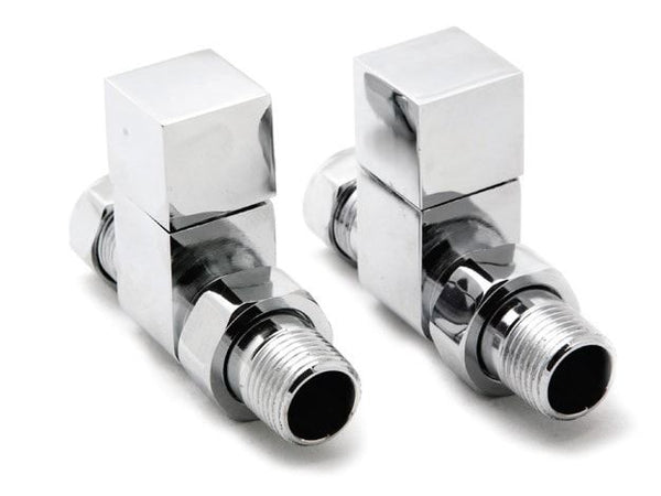 Reina Loge Straight Steel Radiator & Towel Rail Valve Chrome Polished