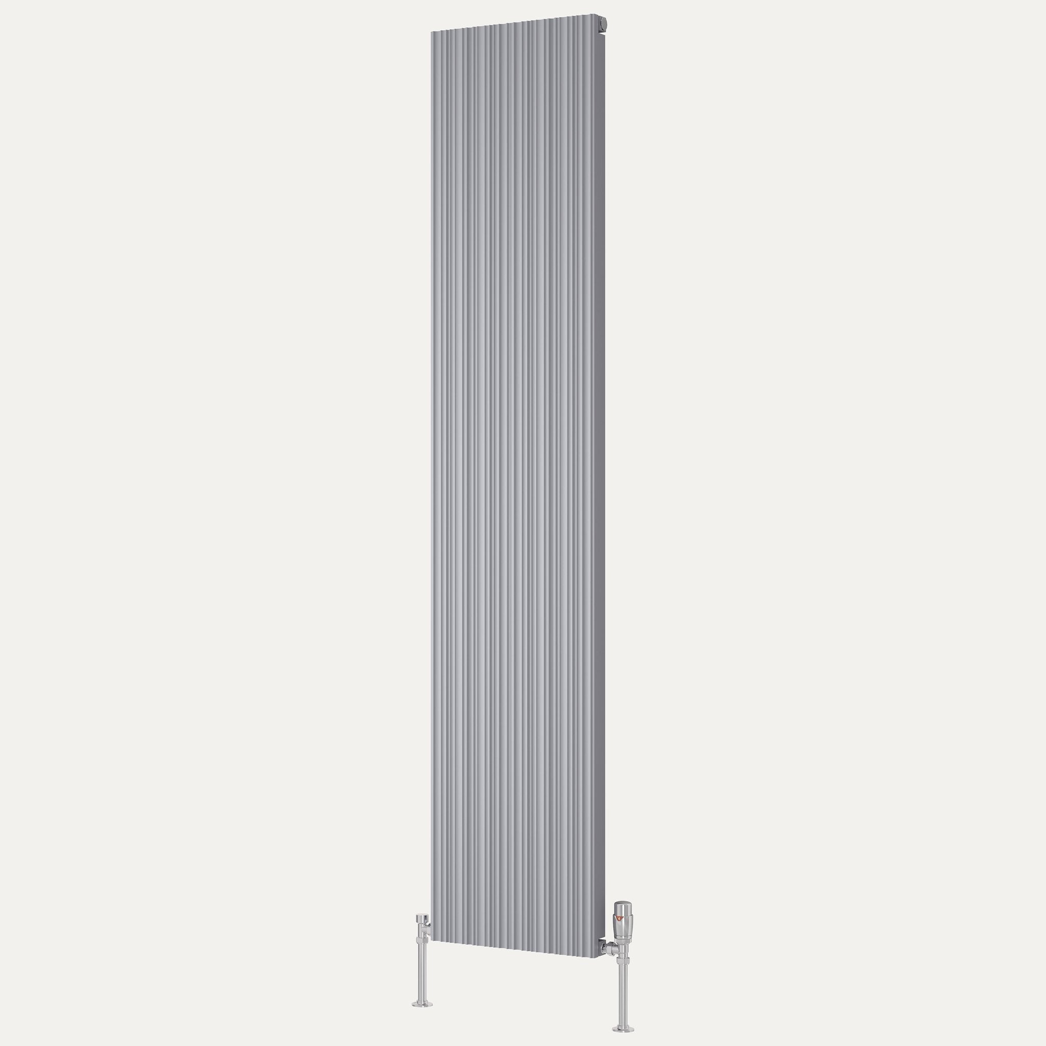 Reina Melvin vertical aluminium radiator 1800mm x 360mm Silver