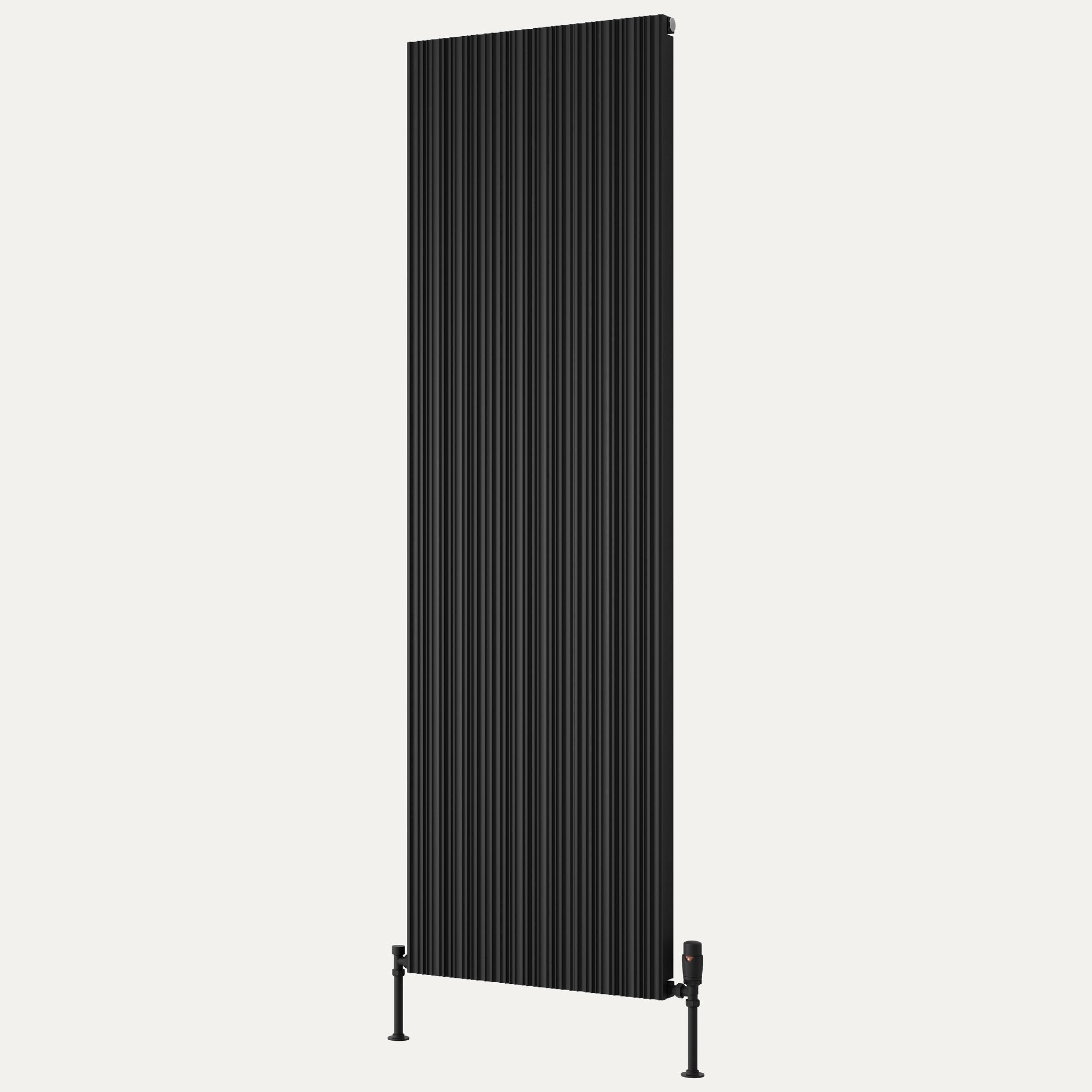 Reina Melvin vertical aluminium radiator 1800mm x 540mm Black