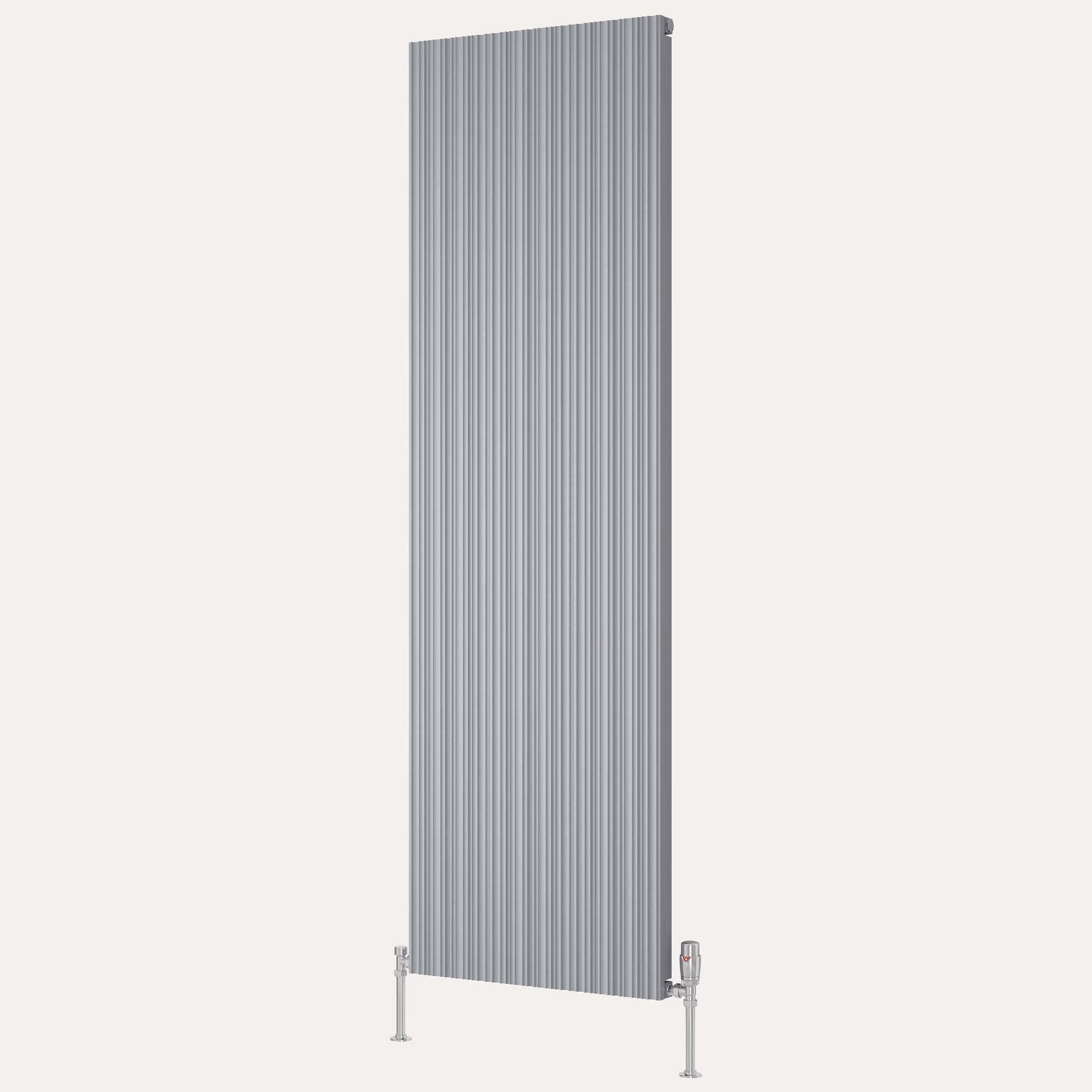 Reina Melvin vertical aluminium radiator 1800mm x 540mm Silver