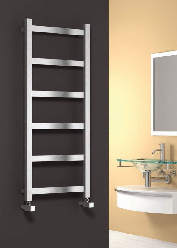 Reina Mina Polished Stainless Steel Designer Heated Towel Rail Radiator