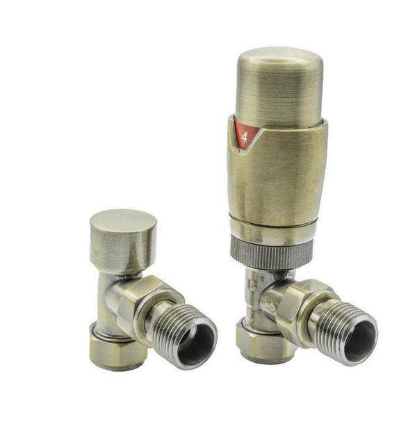 Reina Modal Trv Angled Steel Radiator & Towel Rail Valve Bronze Brushed