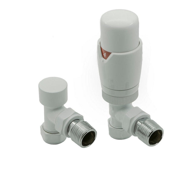 Reina Modal Trv Angled Steel Radiator & Towel Rail Valve White