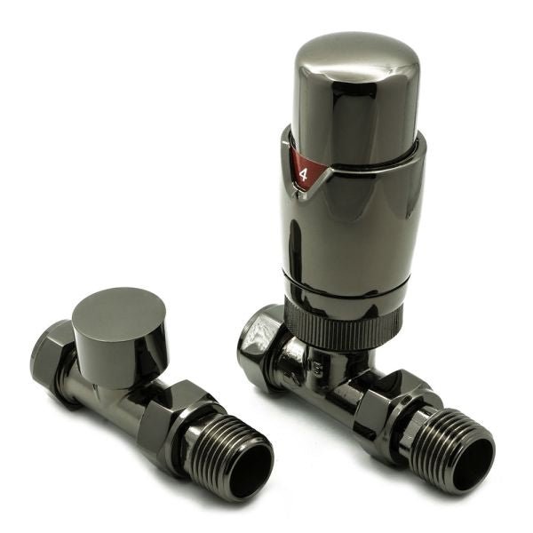 Reina Modal Trv Straight Steel Radiator & Towel Rail Valve Bronze Oiled