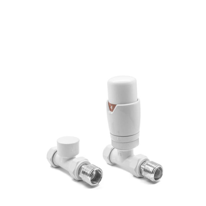 Reina Modal Trv Straight Steel Radiator & Towel Rail Valve White