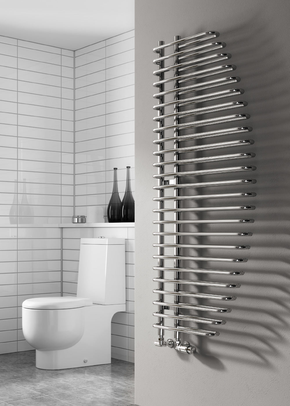 Reina Nola Steel Chrome Designer Heated Towel Rail Radiator