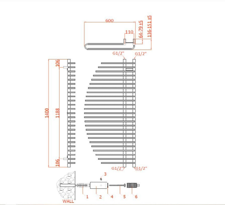 Reina Nola Steel Chrome Designer Heated Towel Rail Radiator