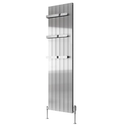 Reina Polito Polished Vertical Aluminium Radiator, 1800mm H x 416mm W - Central Heating