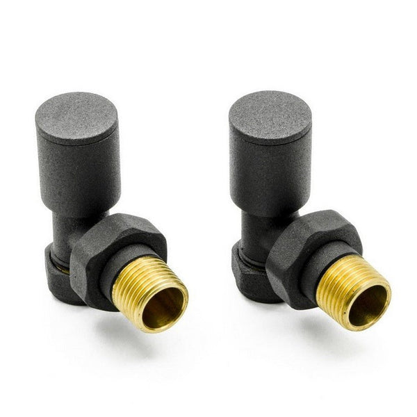 Reina Portland Angled Steel Radiator & Towel Rail Valve Anthracite