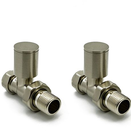 Reina Portland Straight Steel Radiator & Towel Rail Valve Chrome Brushed