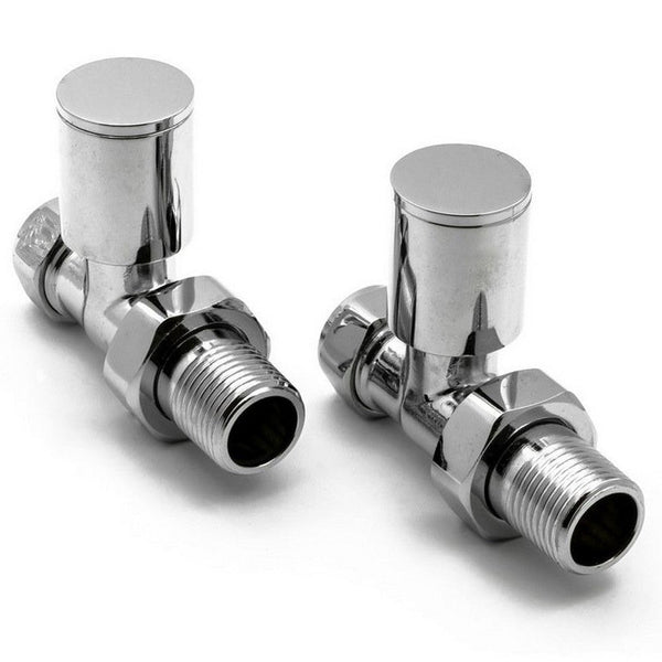 Reina Portland Straight Steel Radiator & Towel Rail Valve Chrome Polished